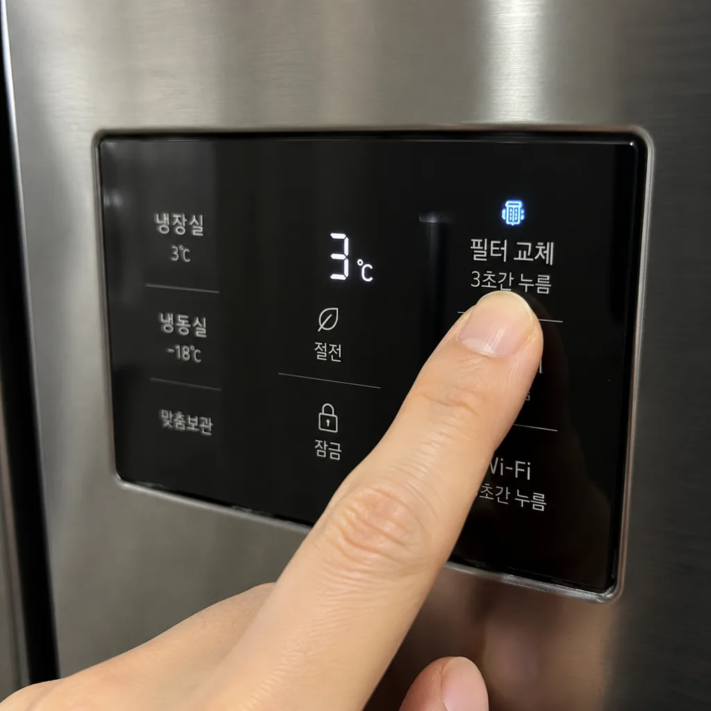 냉장고 필터 교체 알림 초기화